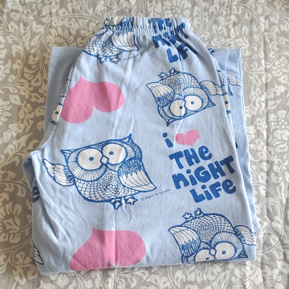 David & Goliath Owl I Heart Love the Night Life Pajama Pants